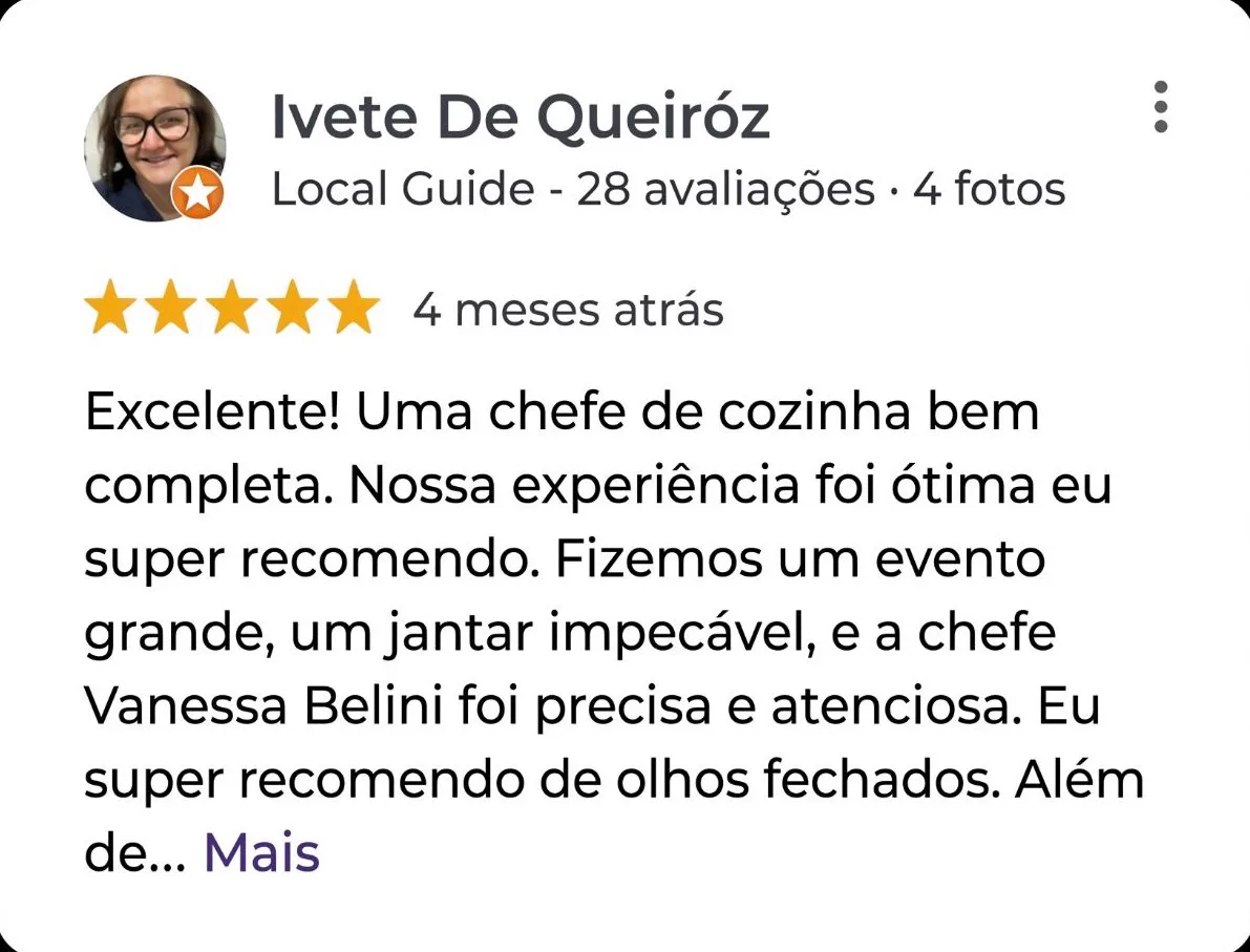 Avaliação de cliente no Google